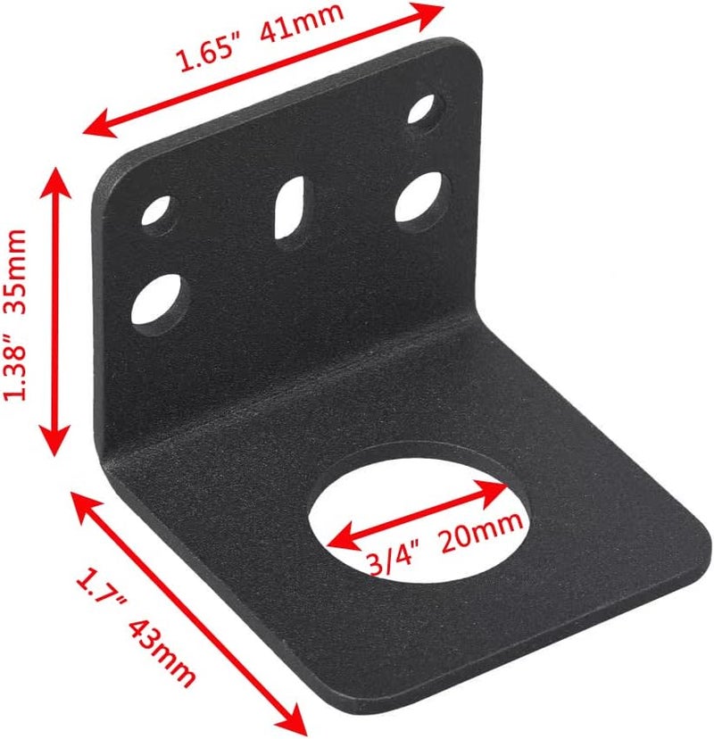 VANROUG 2 Pcs L-Bracket 1255 3/4 Hole Thick Steel Mobile Antennas Brackets for UHF VHF Coax NMO Antenna Mounts Cable Mobile Antennas (Black) - Image 2